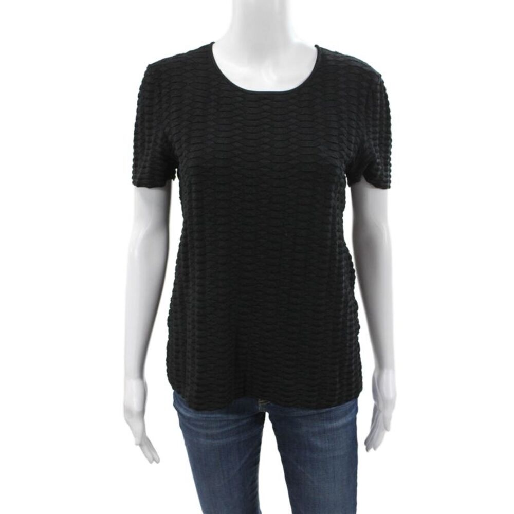 A.L.C. Womens Basic Black Short Sleeve T-Shirt Size M